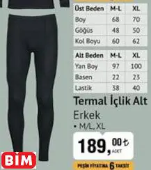 EROS TERMAL İÇLİK ALT ERKEK